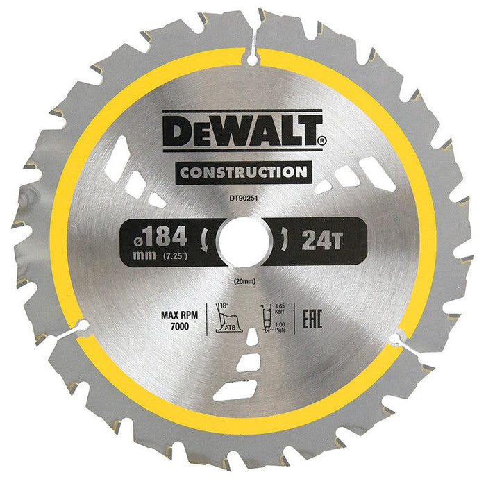BLADE CIRC SAW 184MMX24T DEWALT