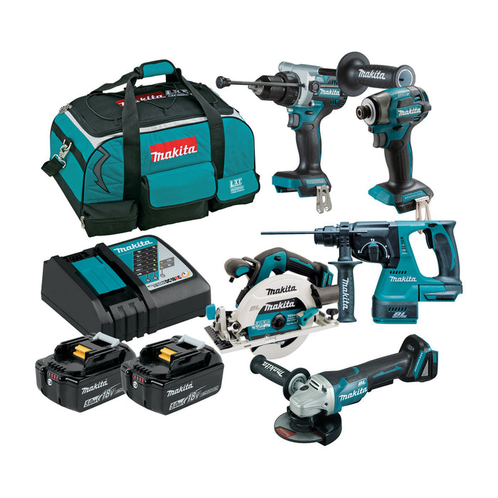 MAKITA 18V BRUSHLESS 5PC 2X5.0 AH COMBO