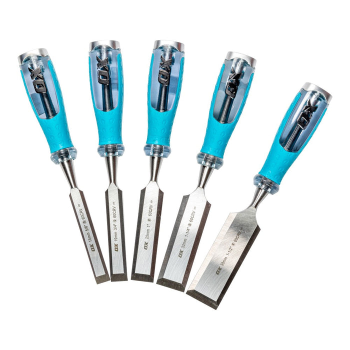 OX-Pro 5 piece chisel set 16mm - 38mm