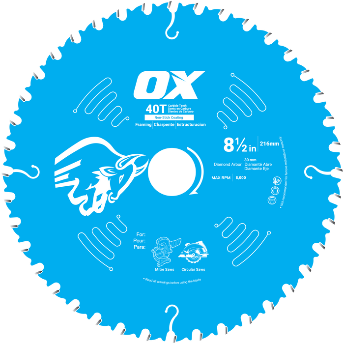 OX Pro Wood Cutting 40T Tooth Coated 216