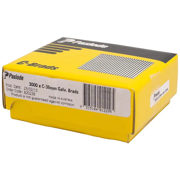 PASLODE BRAD GAL C38 QTY3000 38X1.6