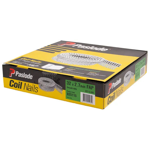 PASLODE COIL NAIL HD GAL 32X2.7 QTY3600