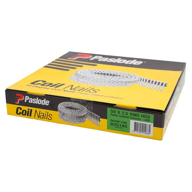PASLODE COIL NAIL HD GAL 50X2.5 QTY1800