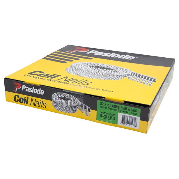 PASLODE COIL NAIL HD GAL 52X2.5 QTY3600
