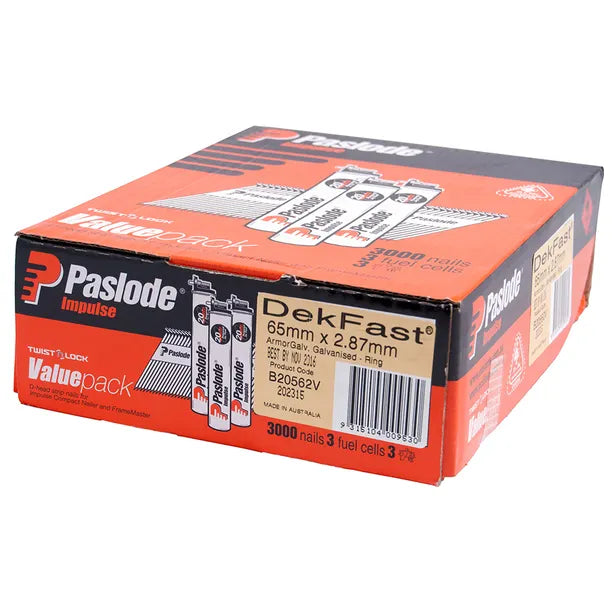 PASLODE DEKFAST VP GAL 65X2.87 QTY3000