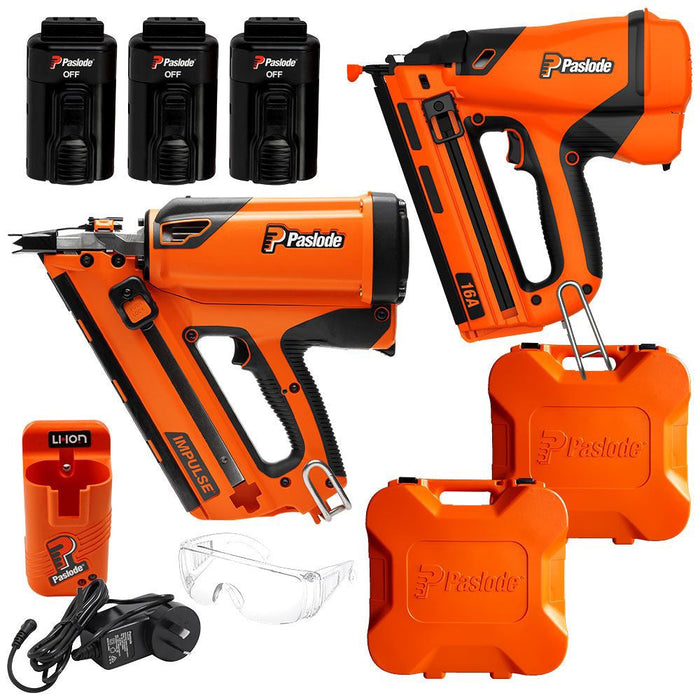 PASLODE GUN FRAME MASTER-LI & TRIM MASTER 3 BATT COMBO SET V2
