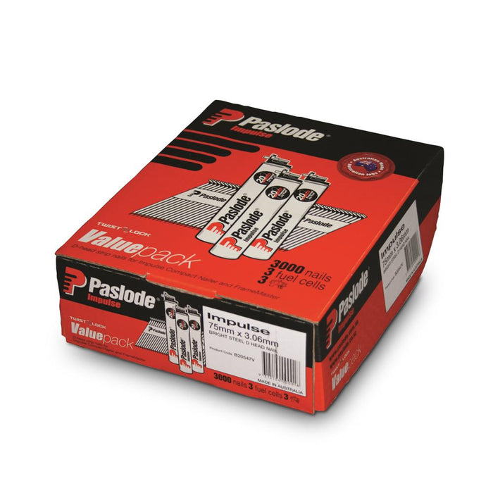 PASLODE IMP ORANGE VP BRIGHT 75X3.06 QTY3000