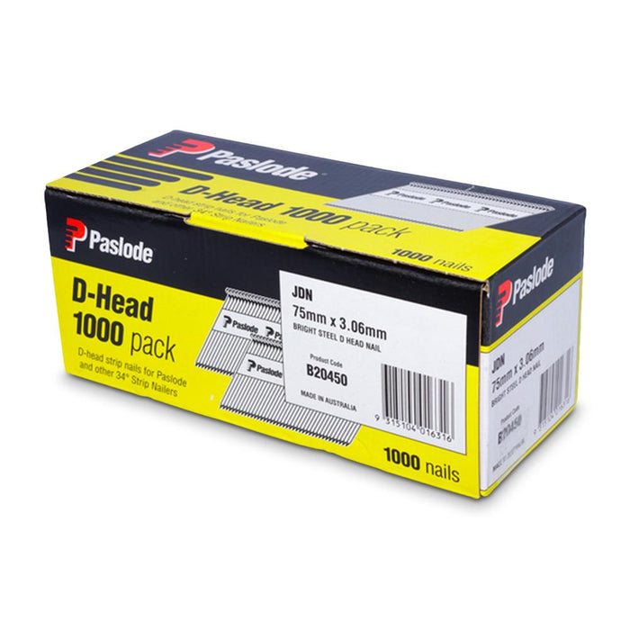 PASLODE JDN NAIL BRIGHT 75X3.06 QTY1000