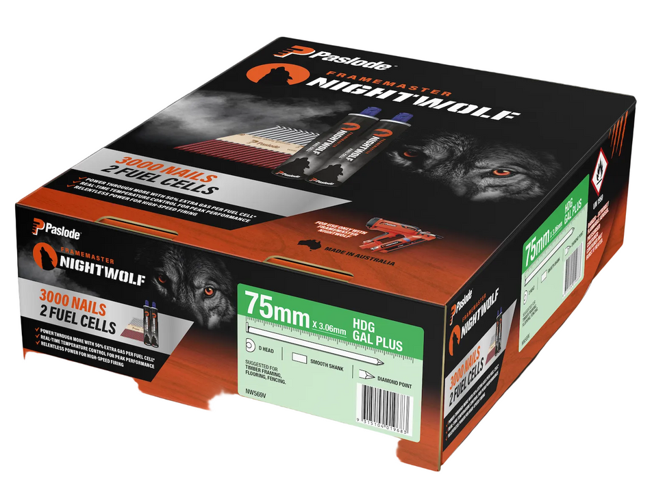 PASLODE FRAMEMASTER NIGHTWOLF VP GAL 75X3.06 QTY3000